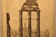 Luigi Rossini "Avanzi del Tempio di Giove Statore nel Foro Romano" Etching Print   - TvMovieCards.com