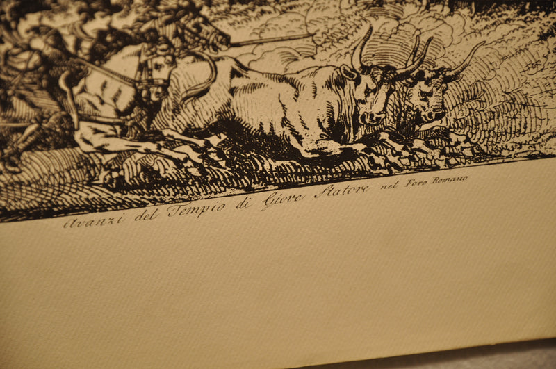 Luigi Rossini "Avanzi del Tempio di Giove Statore nel Foro Romano" Etching Print   - TvMovieCards.com