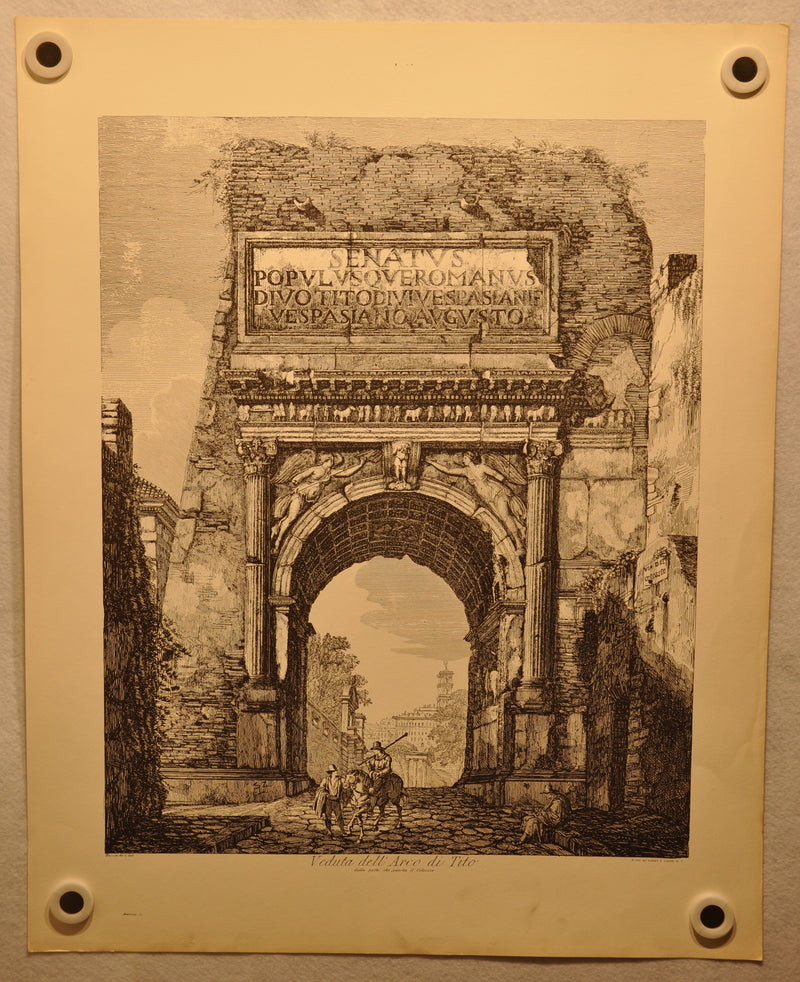 Luigi Rossini "Veduta dell'Arco di Tito" Etching Print   - TvMovieCards.com