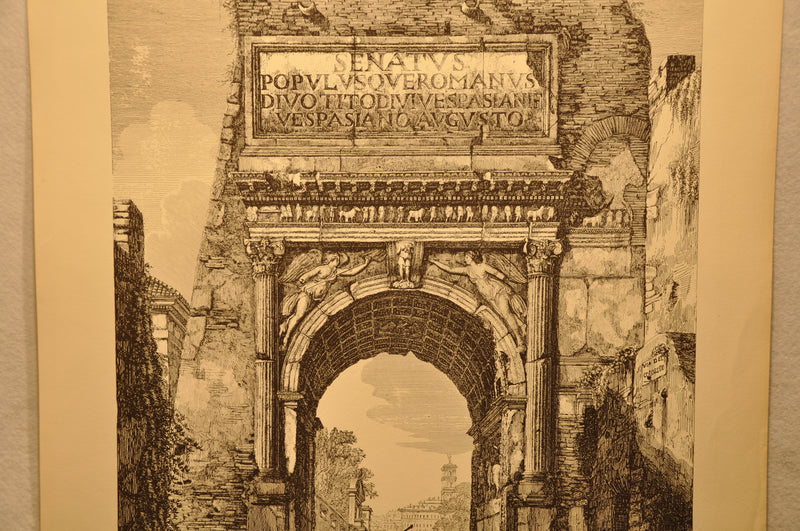 Luigi Rossini "Veduta dell'Arco di Tito" Etching Print   - TvMovieCards.com