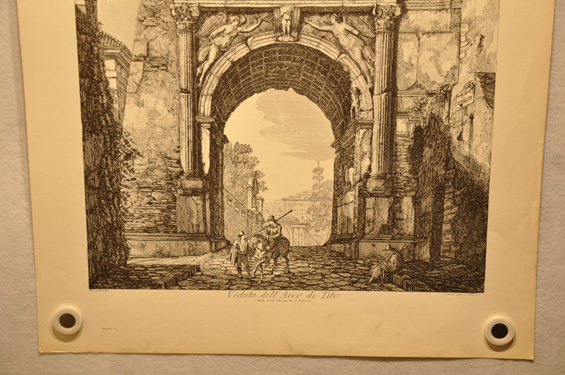 Luigi Rossini "Veduta dell'Arco di Tito" Etching Print   - TvMovieCards.com