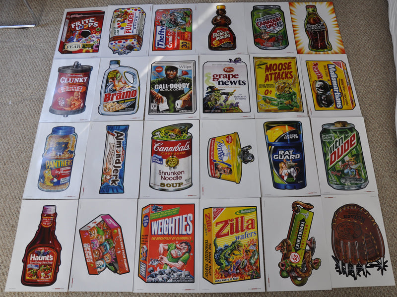 2012 Topps Series 1 Wacky Packages Poster Complete Set All 24 Not folded Mint   - TvMovieCards.com