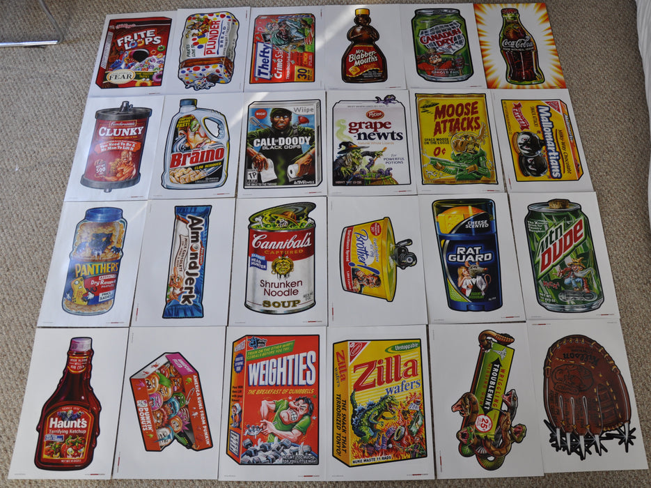 2012 Wacky Packages Series 1 Poster Singles 12" x 18" Non Folded Topps (24 Choic Complete Set - Posters #1-24  - TvMovieCards.com