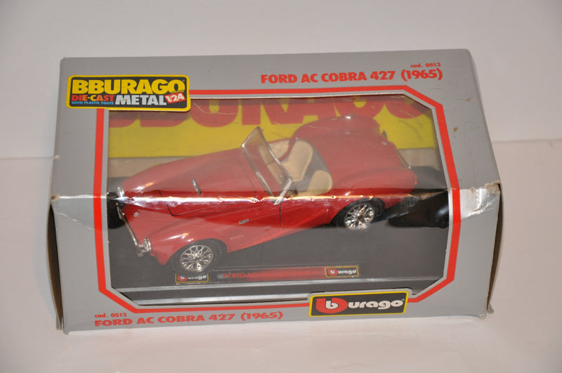 Bburago Diecast Vintage 1/24 1965 Ford AC Cobra 427 Red Cod. 0513   - TvMovieCards.com