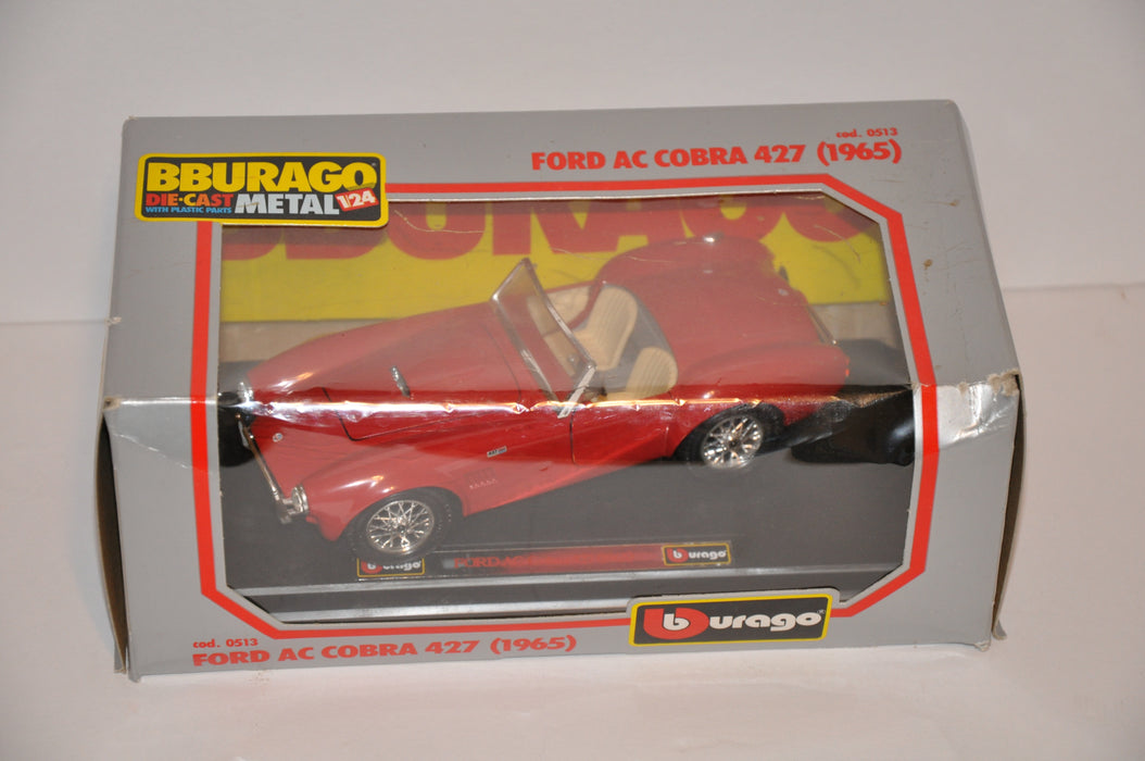 Bburago Diecast Vintage 1/24 1965 Ford AC Cobra 427 Red Cod. 0513 