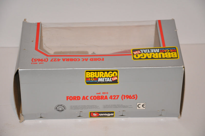 Bburago Diecast Vintage 1/24 1965 Ford AC Cobra 427 Red Cod. 0513   - TvMovieCards.com