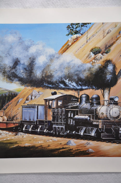 Edward O. Paulson Lyman Timber Co #6 Railroad Locomotive Art Print 17 x 22   - TvMovieCards.com