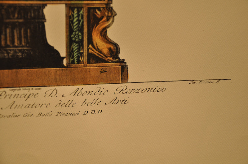 Giovanni Battista Piranesi A Sua Eccellenza il Sig. Principe Color Etching Print   - TvMovieCards.com