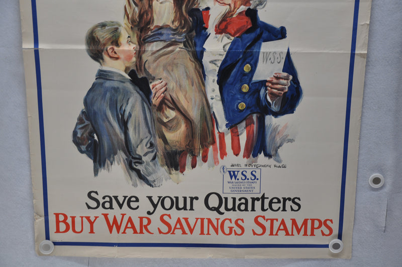 "Boys and Girls! You Can Help Your Uncle Sam" WW1 War Stamp Poster (30 X 40)   - TvMovieCards.com