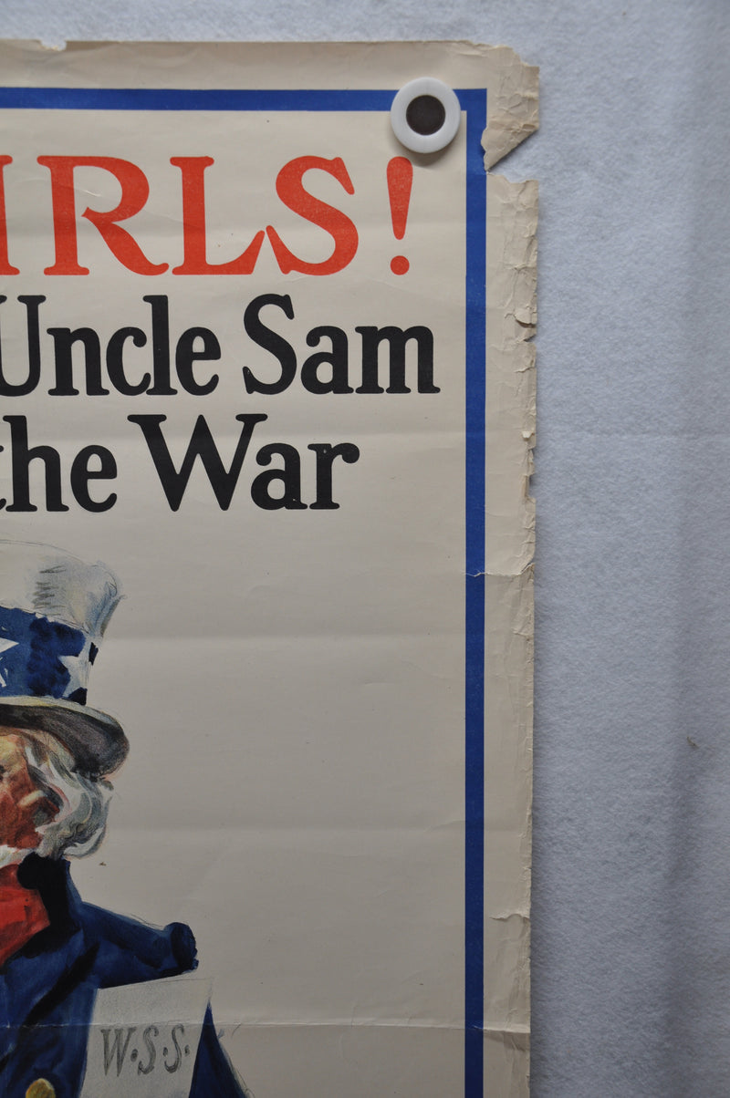 "Boys and Girls! You Can Help Your Uncle Sam" WW1 War Stamp Poster (30 X 40)   - TvMovieCards.com