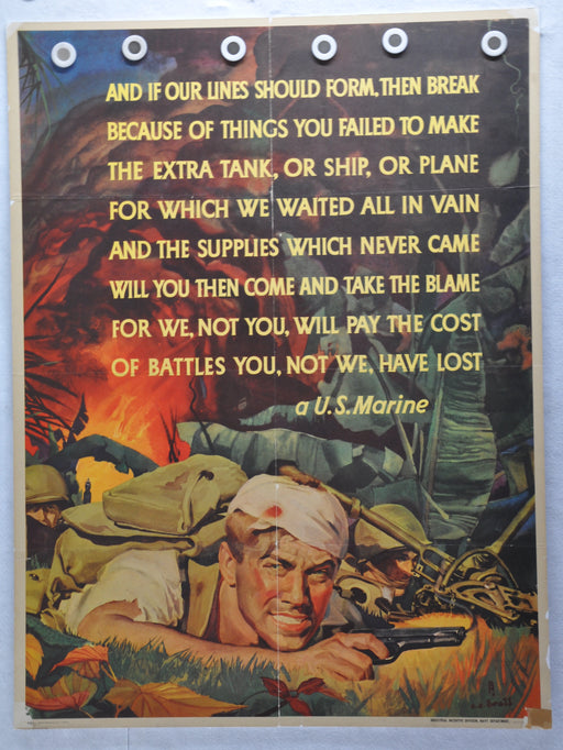 WWII War Poster "And if Our Lines Should Form" US Marine Corp (30 X 40) CC Beall   - TvMovieCards.com