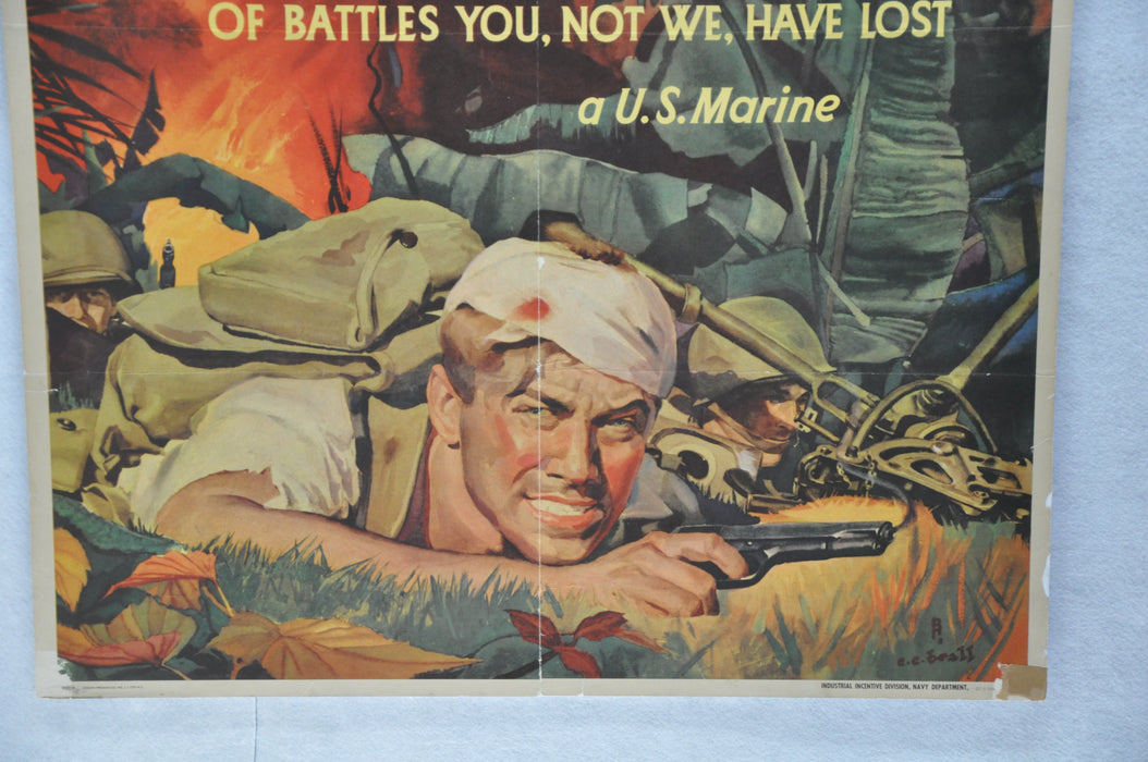 WWII War Poster "And if Our Lines Should Form" US Marine Corp (30 X 40) CC Beall   - TvMovieCards.com