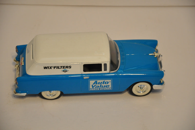 Wix Filters Auto Value 1955 Chevy Sedan Delivery Diecast Coin Bank Blue   - TvMovieCards.com