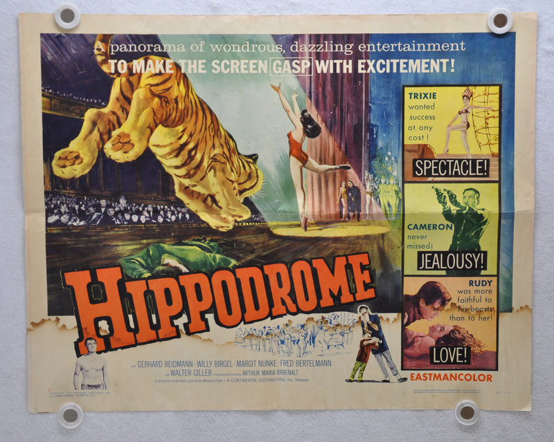 1961 Hippodrome Original Half Sheet Movie Poster Gerhard Riedmann Margit Nünke   - TvMovieCards.com
