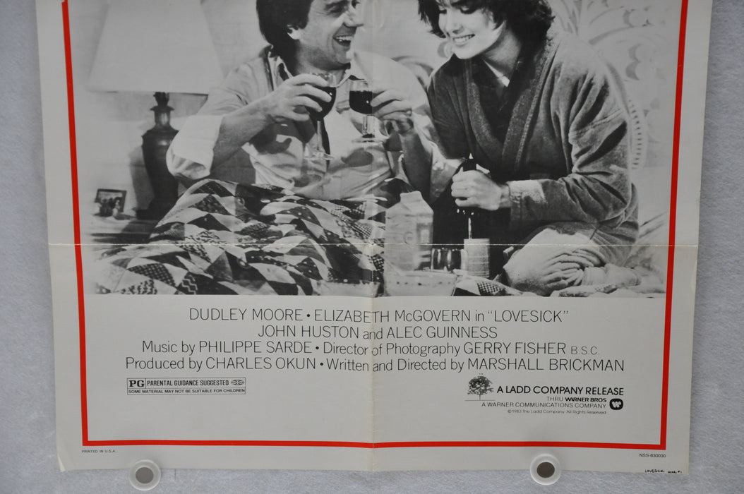 1983 Love Sick Original 1SH Movie Poster 27 x 41 Dudley Moore, Elizabeth McGover   - TvMovieCards.com
