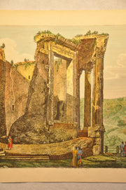 Luigi Rossini "Altra Veduta del Tempio Della Sibilla" Color Etching Print   - TvMovieCards.com