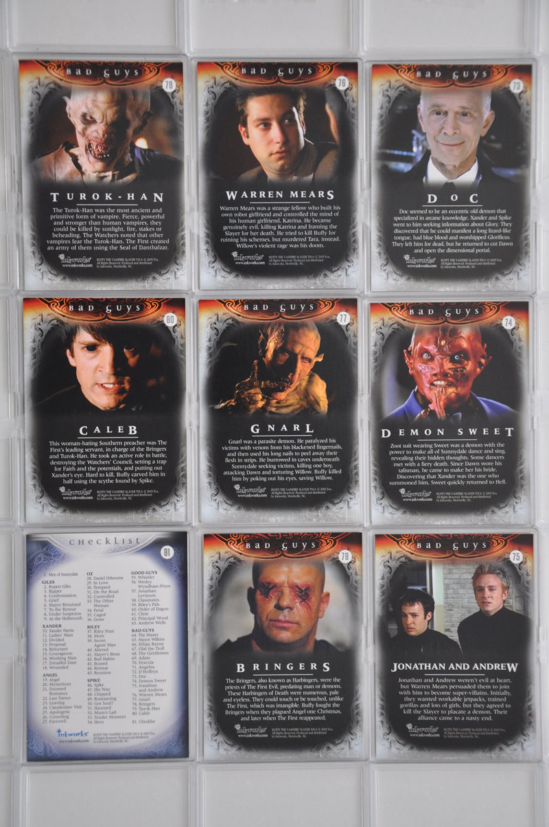 Buffy The Vampire Slayer The Men of Sunnydale Base Card Set 81 Cards   - TvMovieCards.com