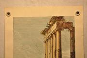 Luigi Rossini "Avanzi del Tempio della Concordia" Color Etching Print   - TvMovieCards.com