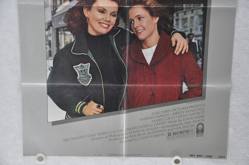 1981 Only When I Laugh Original 1SH Movie Poster 27 x 41 Marsha Mason, Kristy Mc   - TvMovieCards.com