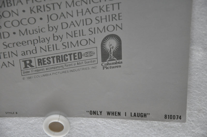1981 Only When I Laugh Original 1SH Movie Poster 27 x 41 Marsha Mason, Kristy Mc   - TvMovieCards.com