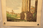 Luigi Rossini "Avanzi del Tempio della Concordia" Color Etching Print   - TvMovieCards.com
