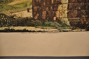 Luigi Rossini "Avanzi del Tempio della Concordia" Color Etching Print   - TvMovieCards.com