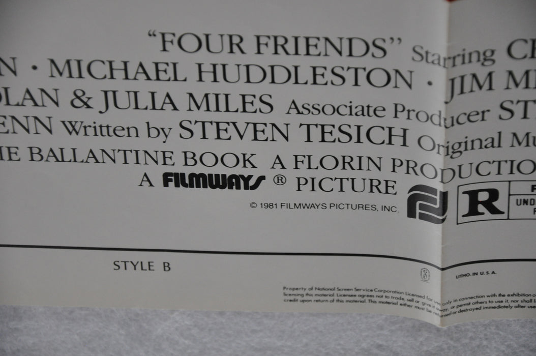 1981 Four Friends Original 1SH Movie Poster 27 x 41 Craig Wasson, Jodi Thelen, M   - TvMovieCards.com
