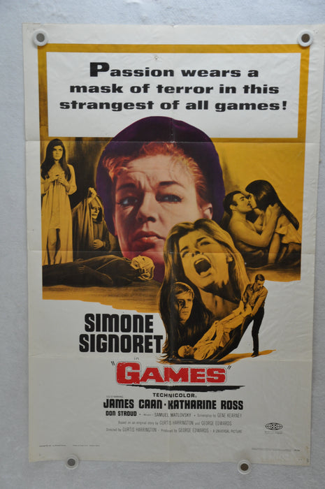 1967 Games Original 1SH Movie Poster 27 x 41 Simone Signoret James Caan   - TvMovieCards.com