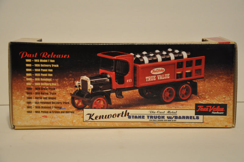Ertl Diecast 1/25 Scale 1925 Kenworth Stake w/ Barrels Truck True Value   - TvMovieCards.com