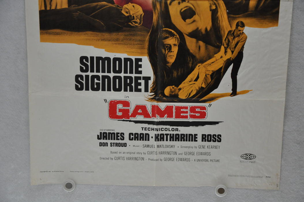1967 Games Original 1SH Movie Poster 27 x 41 Simone Signoret James Caan   - TvMovieCards.com
