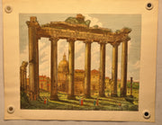 Luigi Rossini Veduta dell Interno del Tempio della Concordia Color Etching Print   - TvMovieCards.com