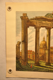 Luigi Rossini Veduta dell Interno del Tempio della Concordia Color Etching Print   - TvMovieCards.com