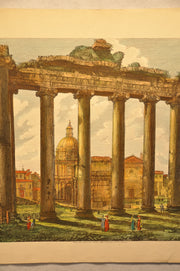 Luigi Rossini Veduta dell Interno del Tempio della Concordia Color Etching Print   - TvMovieCards.com
