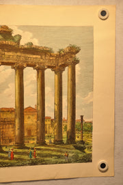 Luigi Rossini Veduta dell Interno del Tempio della Concordia Color Etching Print   - TvMovieCards.com
