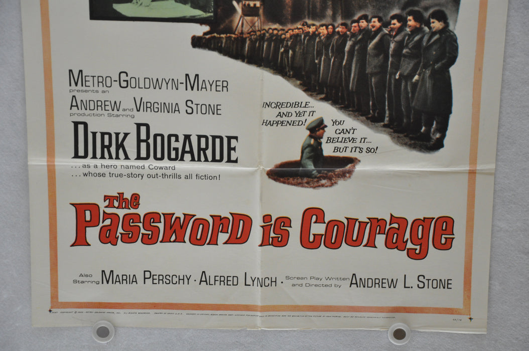 1962 The Password Is Courage Original 1SH Movie Poster 27 x 41 Dirk Bogarde   - TvMovieCards.com