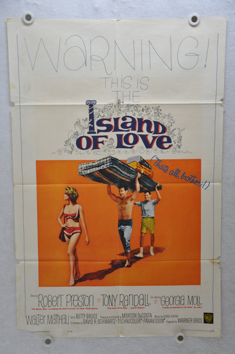 1963 Island of Love Original 1SH Movie Poster 27 x41 Robert Preston Giorgia Moll   - TvMovieCards.com