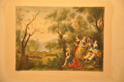 Lancret Pinxit "Le Printemps" Champollion Sculp 1890 20"x26" Etching Print   - TvMovieCards.com
