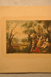 Lancret Pinxit "Le Printemps" Champollion Sculp 1890 20"x26" Etching Print   - TvMovieCards.com
