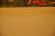 Lancret Pinxit "Le Printemps" Champollion Sculp 1890 20"x26" Etching Print   - TvMovieCards.com