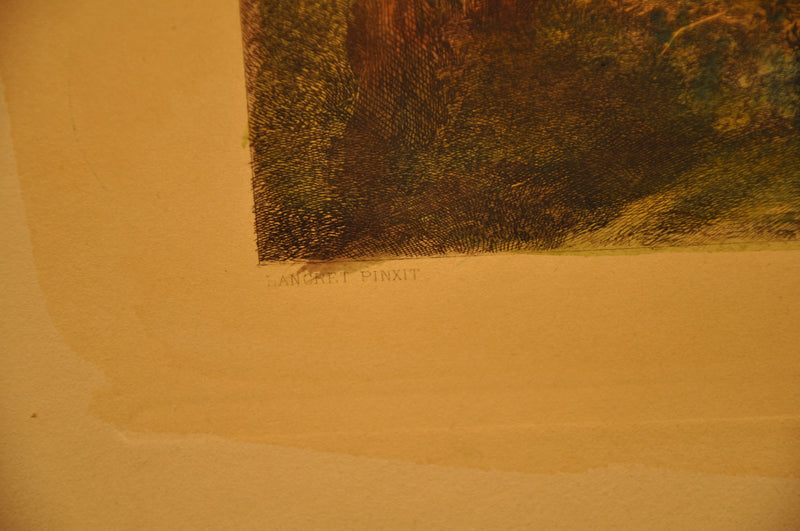 Lancret Pinxit "Le Printemps" Champollion Sculp 1890 20"x26" Etching Print   - TvMovieCards.com