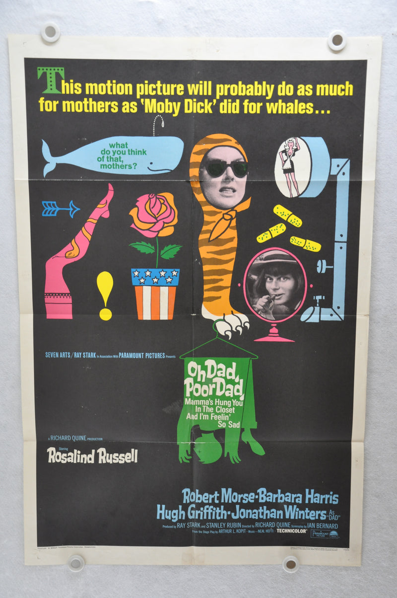1967 Oh Dad Poor Dad Original 1SH 1 Sheet Movie Poster 27 x 41  Rosalind Russell   - TvMovieCards.com