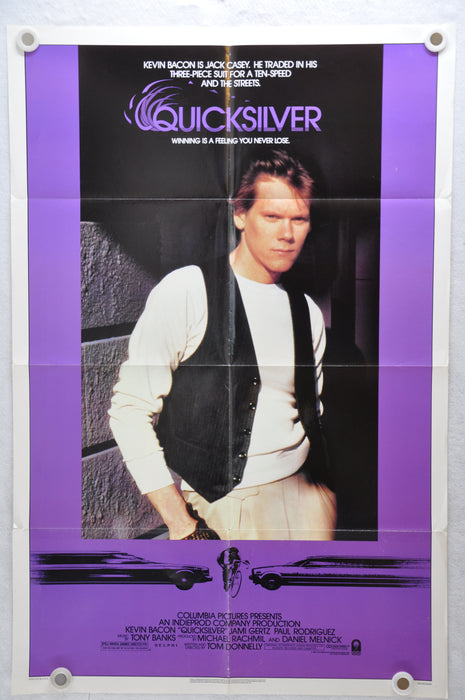 1986 Quicksilver Original 1SH Movie Poster 27 x 41 Kevin Bacon Jami Ge ...