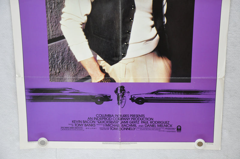1986 Quicksilver Original 1SH Movie Poster 27 x 41 Kevin Bacon Jami Gertz   - TvMovieCards.com