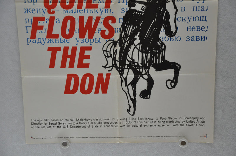 1960 And Quiet Flows The Don Original 1SH 1 Sheet Movie Poster 27 x 41   - TvMovieCards.com