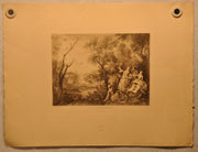 Lancret Pinxit "Le Printemps" Champollion Sculp 1890 20"x26" Etching Print   - TvMovieCards.com