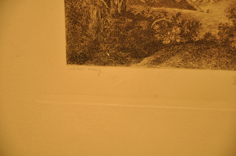 Lancret Pinxit "Le Printemps" Champollion Sculp 1890 20"x26" Etching Print   - TvMovieCards.com