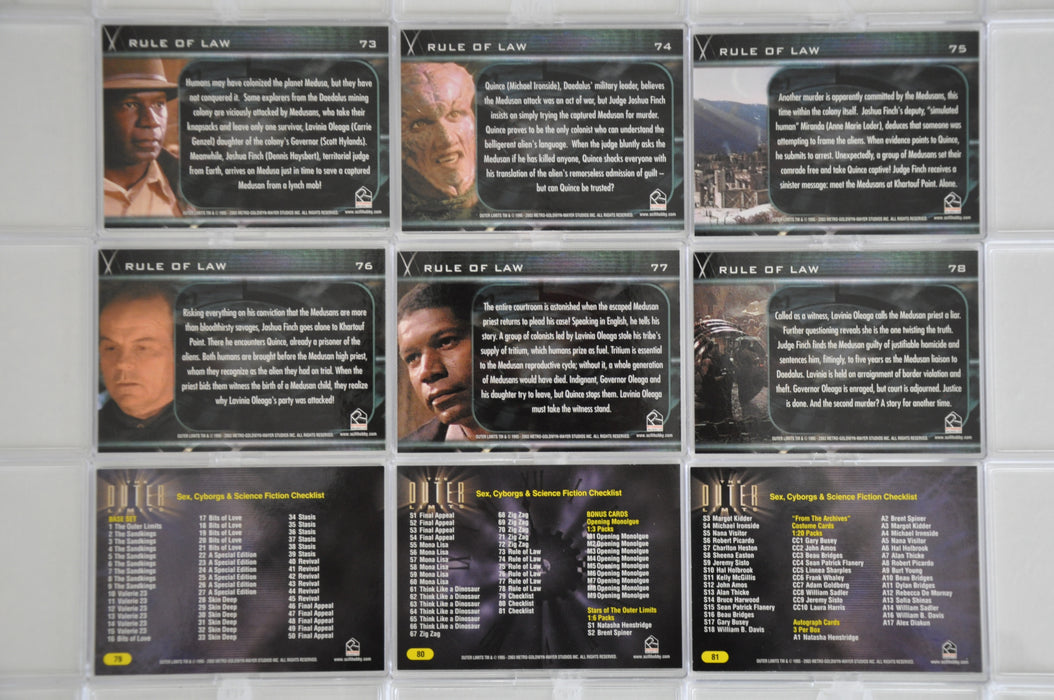 Outer Limits Sex, Cyborgs & Science Fiction Base Card Set 81 Cards   - TvMovieCards.com