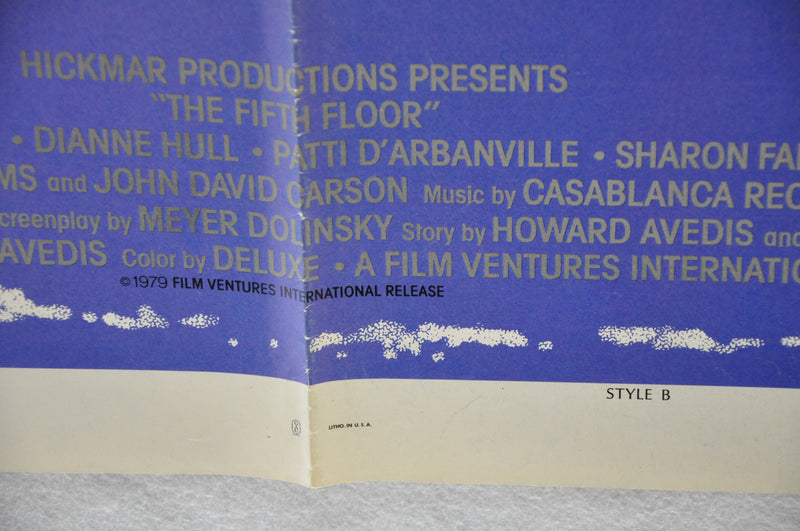 1978 The Fifth Floor Original 1SH Movie Poster 27 x 41 Bo Hopkins, Dianne Hull   - TvMovieCards.com