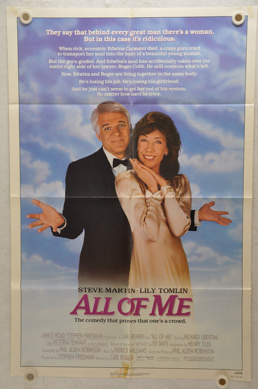 1984 All of Me Original 1SH Movie Poster 27 x 41  Steve Martin Lily Tomlin   - TvMovieCards.com