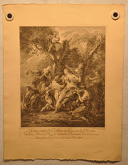 François Lemoyne "L'Enlèvement d'Europe" 20"x26" Engraving Etching Print   - TvMovieCards.com